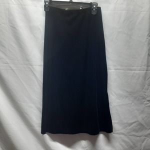 VTG Christie Brooks  Black Velvet A-line double side 9.5" splits skirt M (8-10)